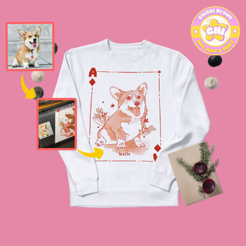 Custom Sweet Shirt Your Pet Water Color (Gildan 18000)
