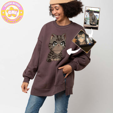 Custom Sweet Shirt Your Pet Chibi (Gildan 18000)
