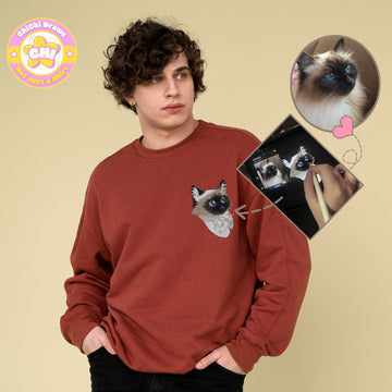 Custom Sweet Shirt Your Pet Anime Head (Gildan 18000)