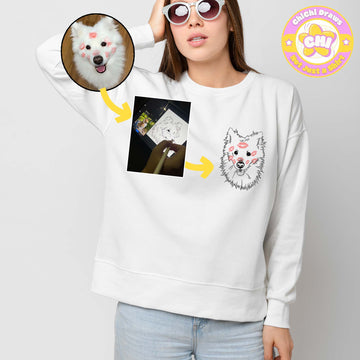 Custom Sweet Shirt Your Pet Line Art (Gildan 18000)