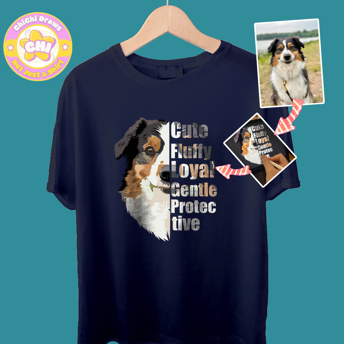 Custom T-Shirt Your Pet Haft-Face (Comfort Color 1717)