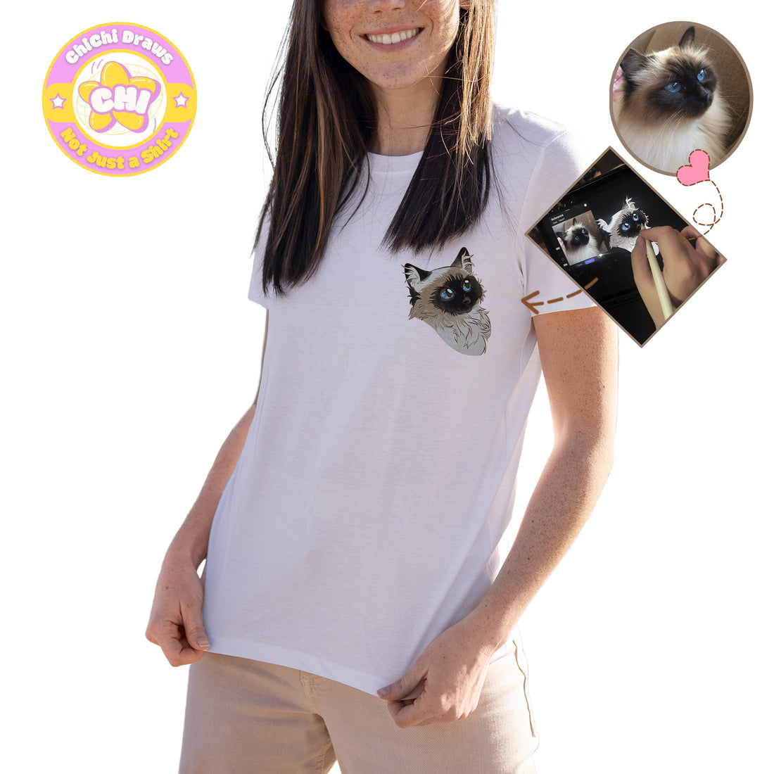Custom T-Shirt Your Pet Anime Head (Comfort Color 1717)