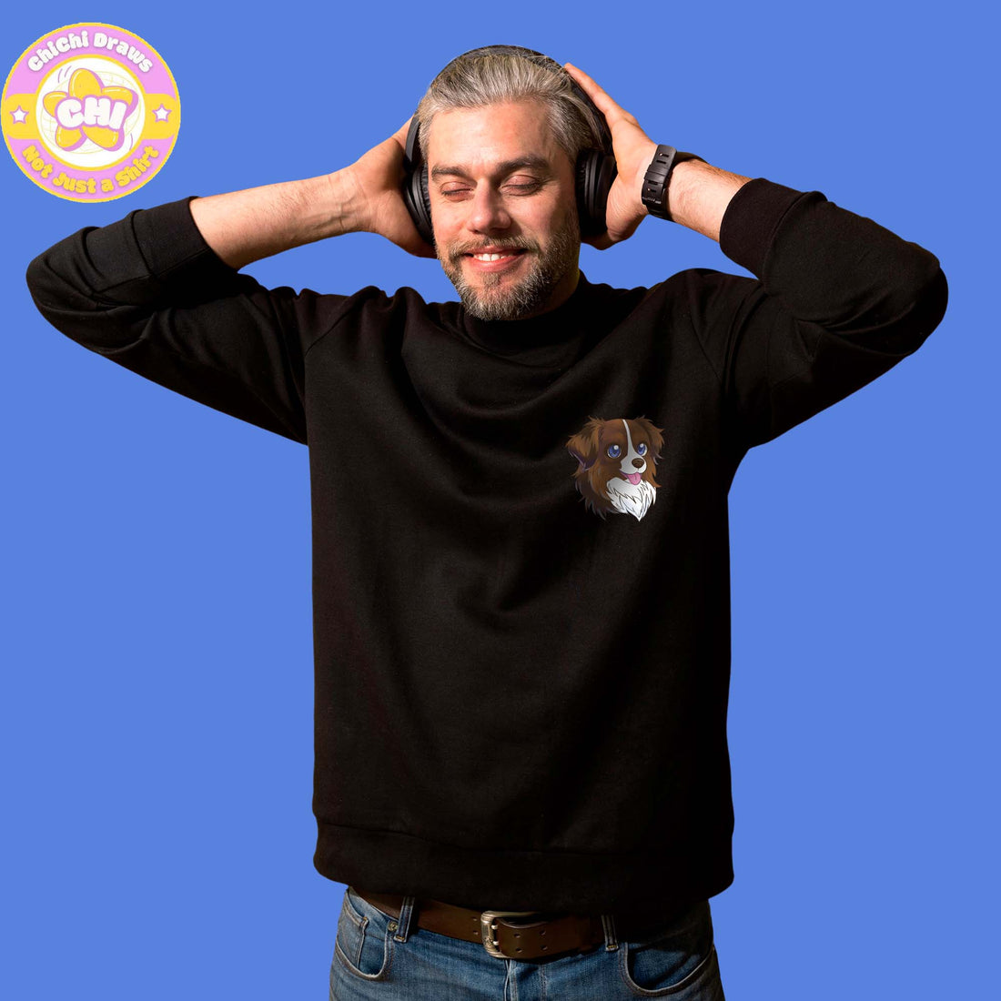 Custom Sweet Shirt Your Pet Anime Head (Gildan 18000)