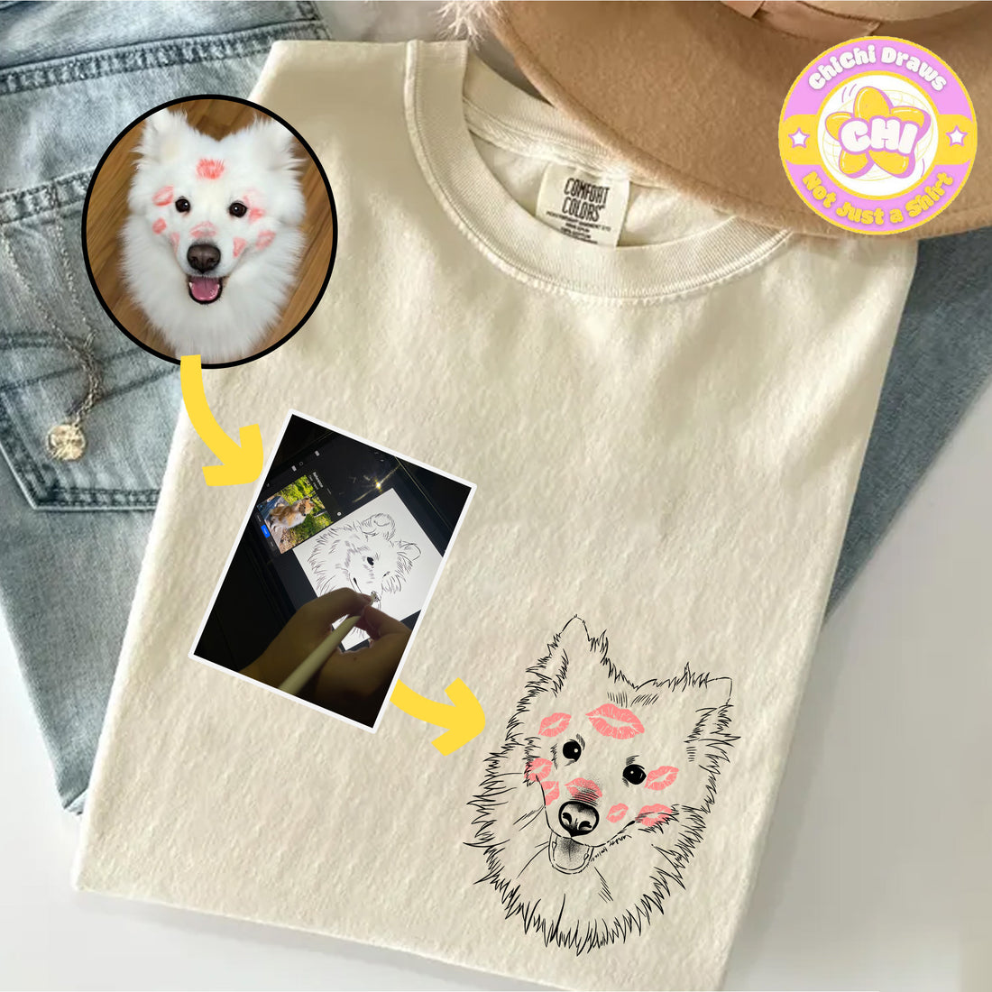 Custom T-Shirt Your Pet Line Art (Comfort Color 1717)