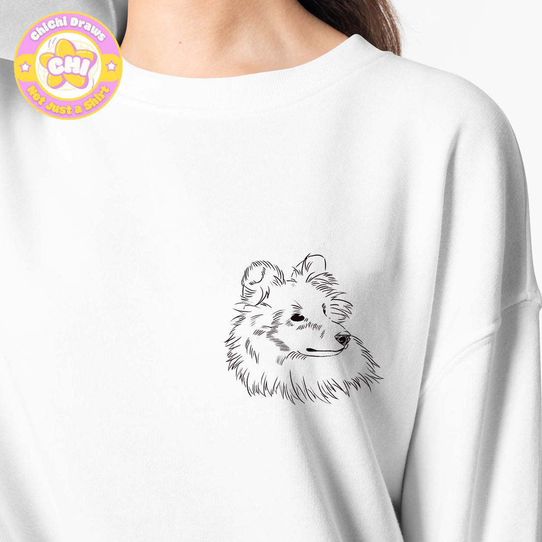 Custom Sweet Shirt Your Pet Line Art (Gildan 18000)
