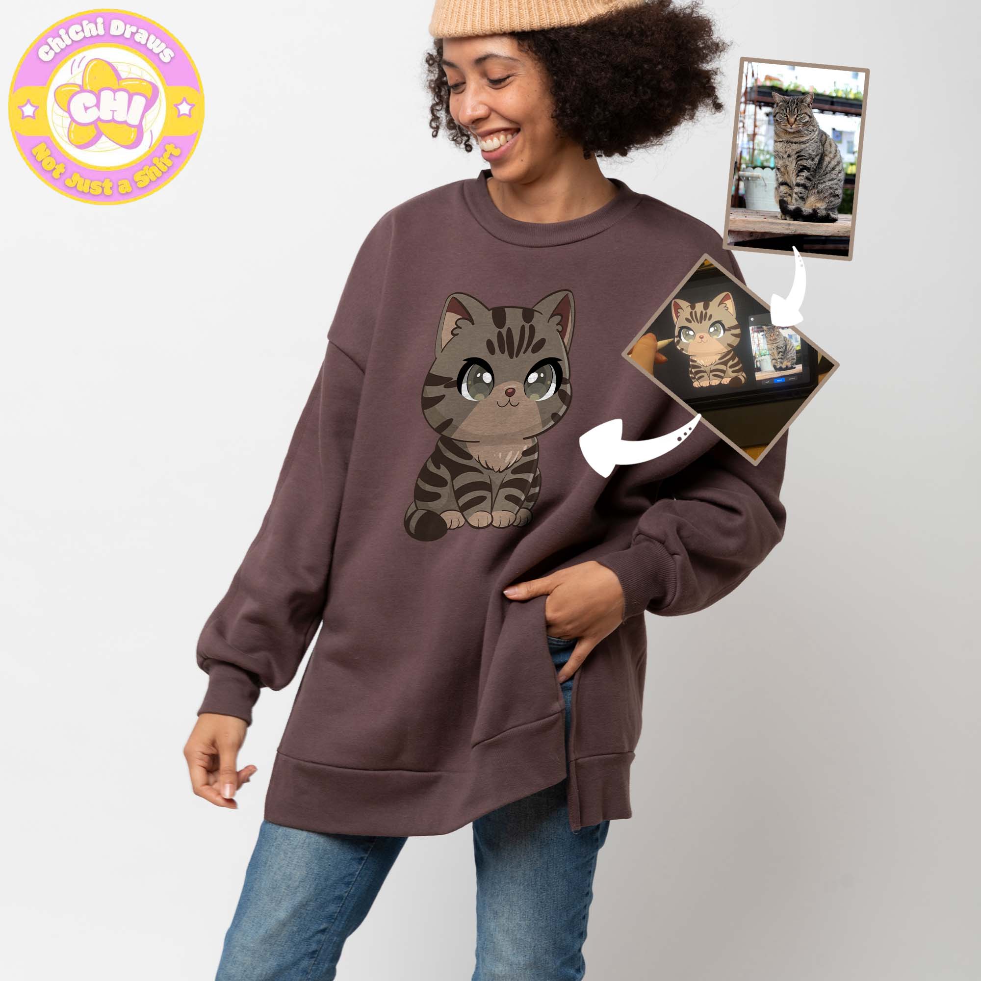 Custom Sweet Shirt Your Pet Chibi (Gildan 18000)