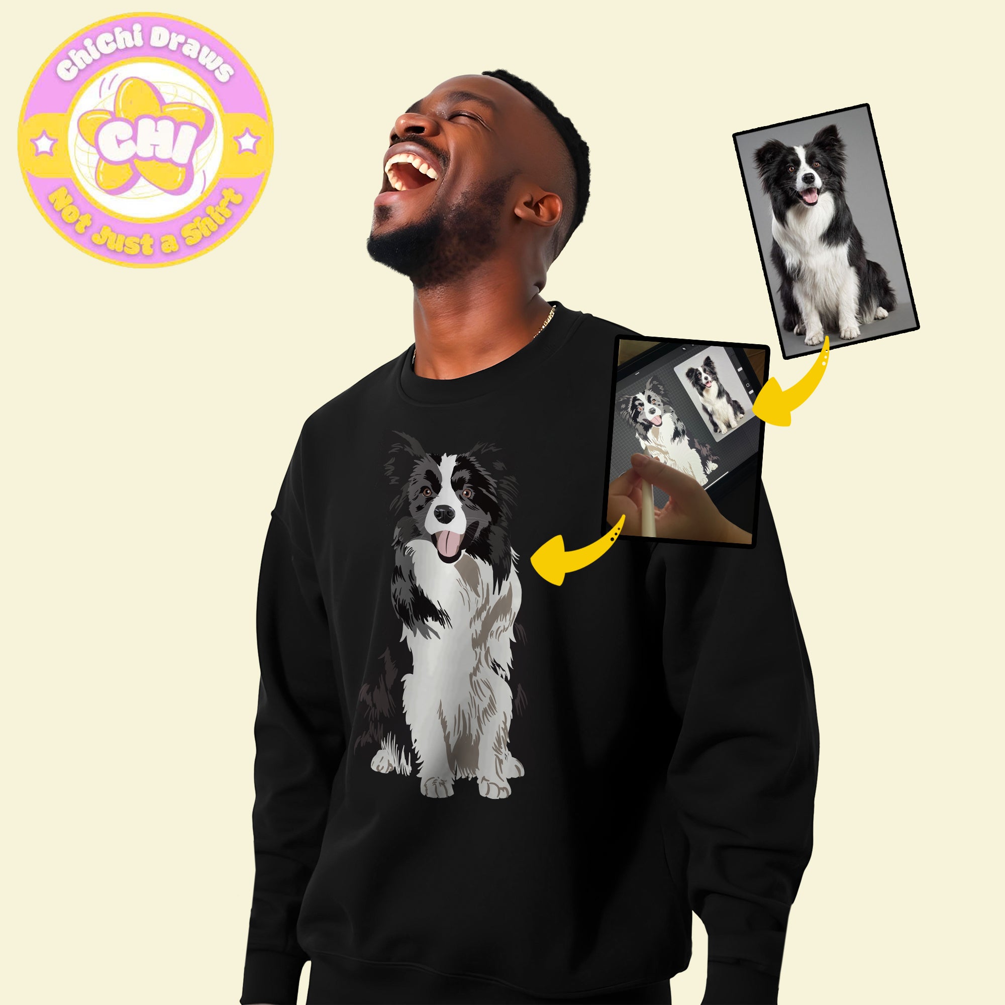 Custom Sweet Shirt Your Pet Illustrator (Gildan 18000)